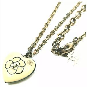 Chanel 2 Sided Heart Pendant with Chain Necklace